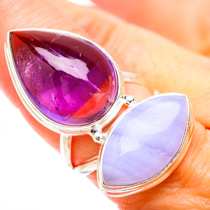 Blue Lace Agate Rings handcrafted by Ana Silver Co - RING130777