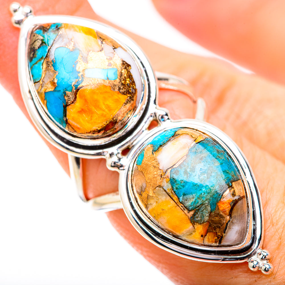 Spiny Oyster Turquoise Rings handcrafted by Ana Silver Co - RING130784