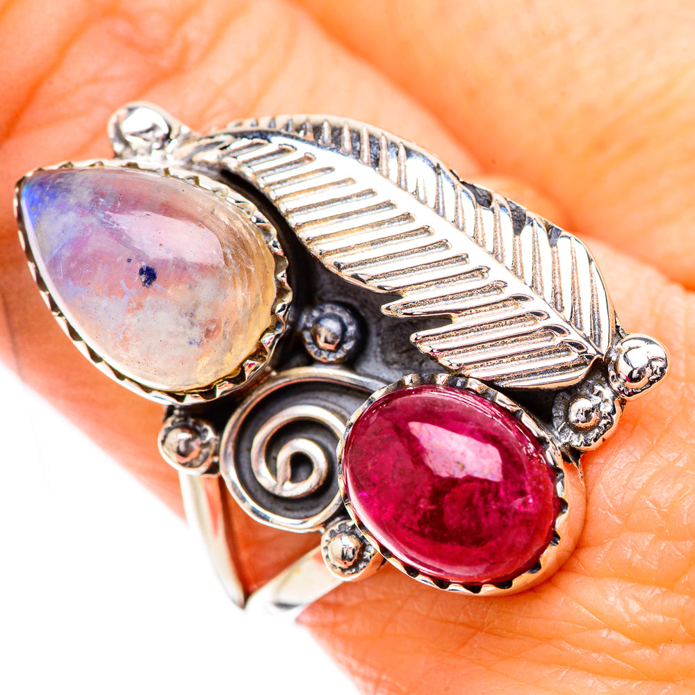 Rainbow Moonstone Rings handcrafted by Ana Silver Co - RING130807