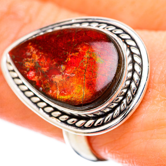 Ammolite Rings handcrafted by Ana Silver Co - RING130810