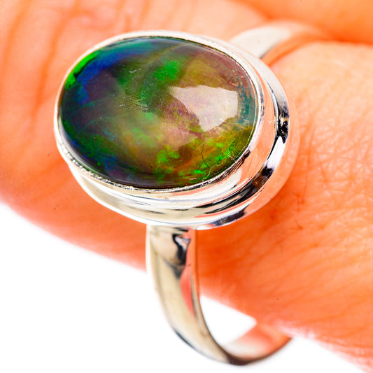 Black Opal Rings handcrafted by Ana Silver Co - RING130819