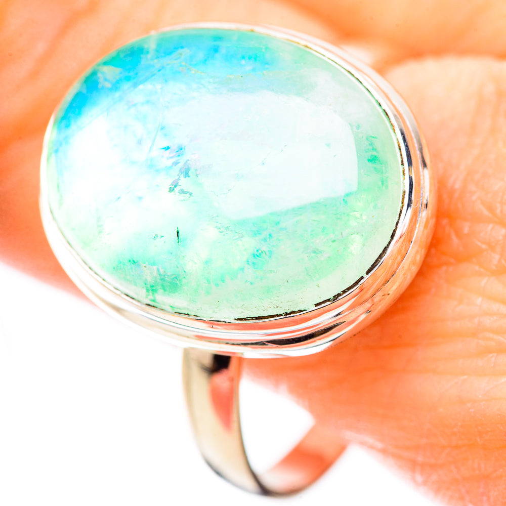 Green Moonstone Rings handcrafted by Ana Silver Co - RING130831
