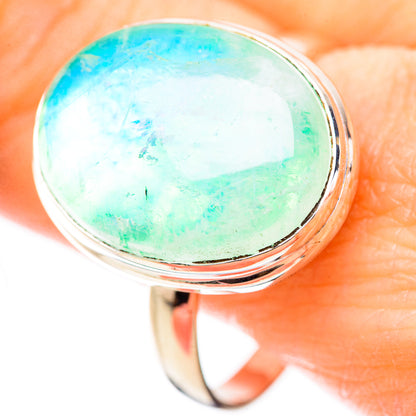 Green Moonstone Rings handcrafted by Ana Silver Co - RING130831