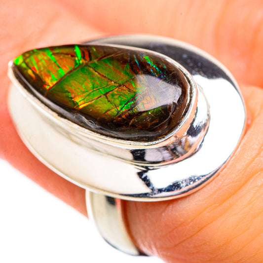 Ammolite Rings handcrafted by Ana Silver Co - RING130852