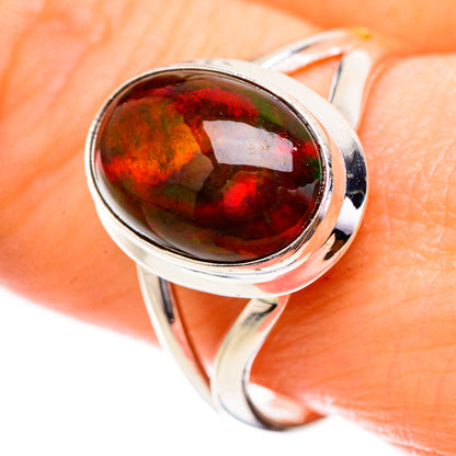 Black Opal Rings handcrafted by Ana Silver Co - RING130853
