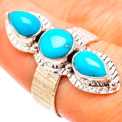 Sleeping Beauty Turquoise Rings handcrafted by Ana Silver Co - RING130857