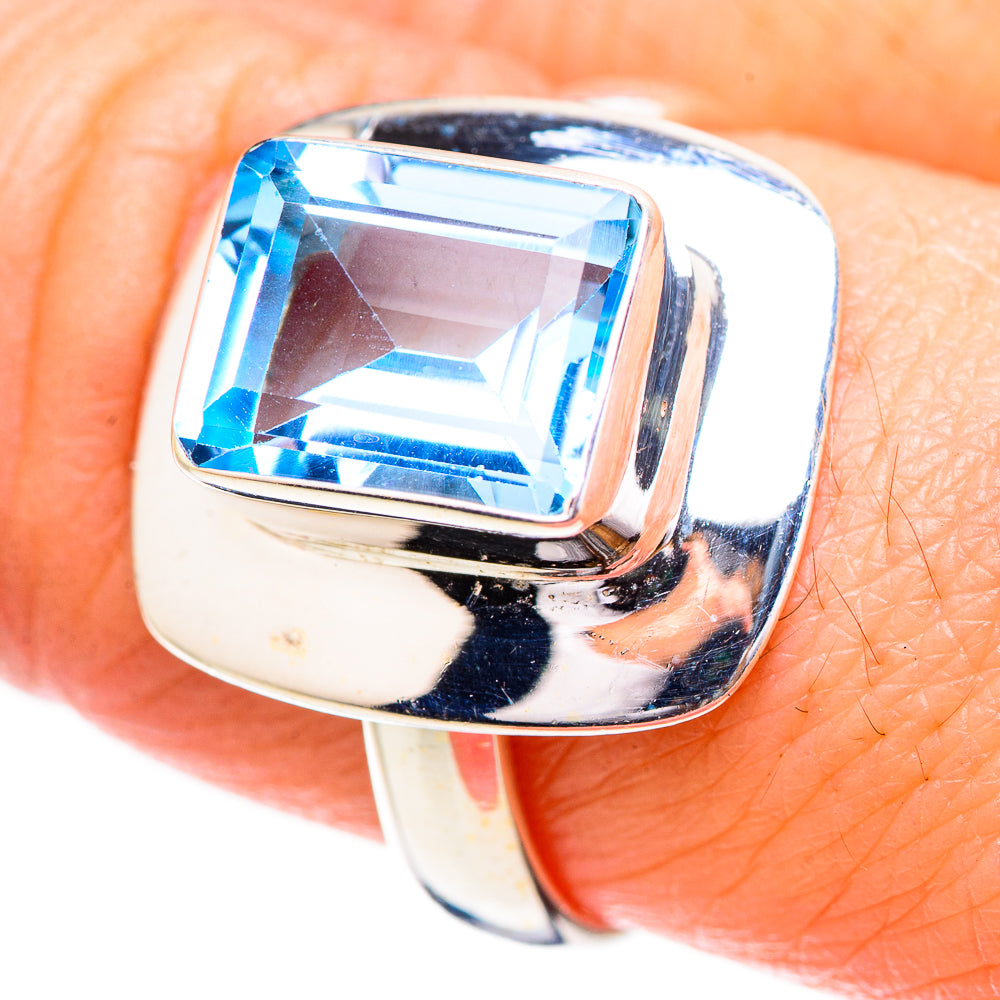 Blue Topaz Rings handcrafted by Ana Silver Co - RING130864