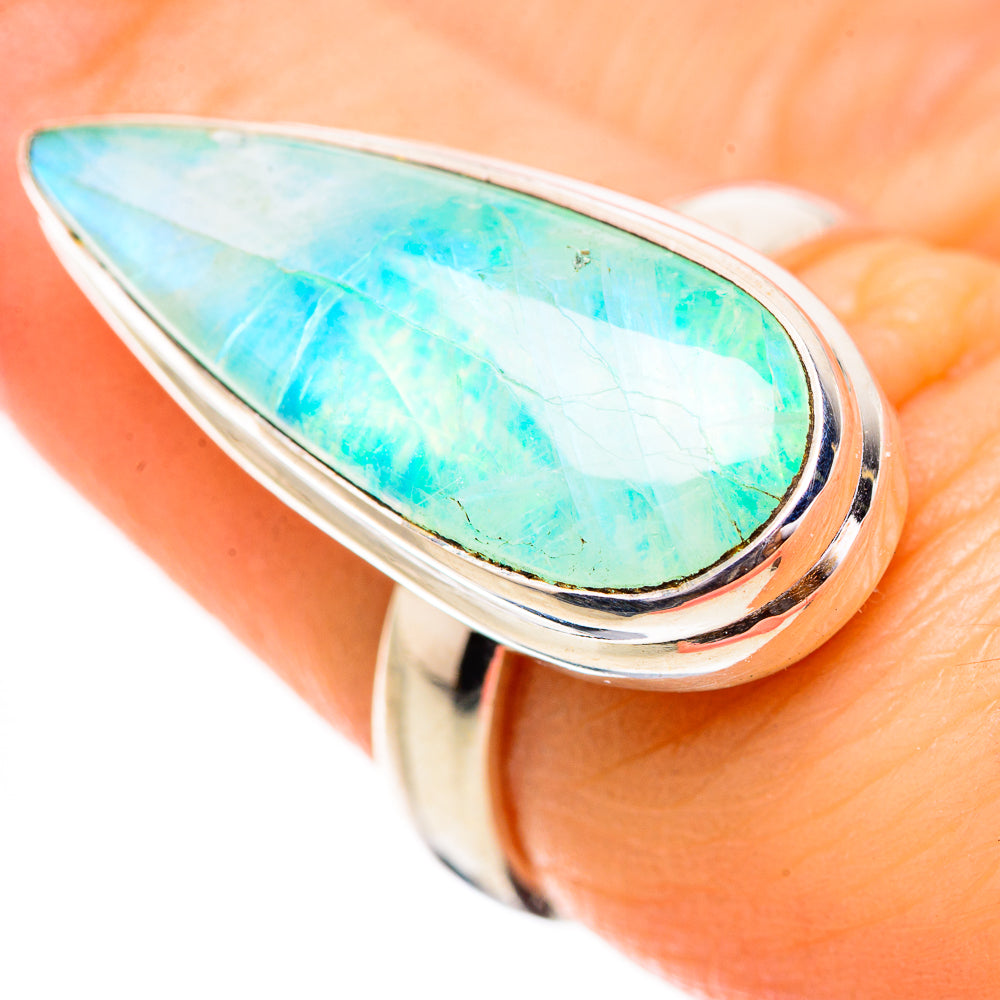 Green Moonstone Rings handcrafted by Ana Silver Co - RING130868