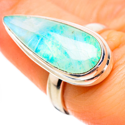 Green Moonstone Rings handcrafted by Ana Silver Co - RING130868