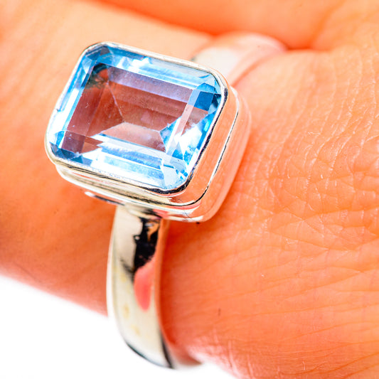 Blue Topaz Rings handcrafted by Ana Silver Co - RING130870