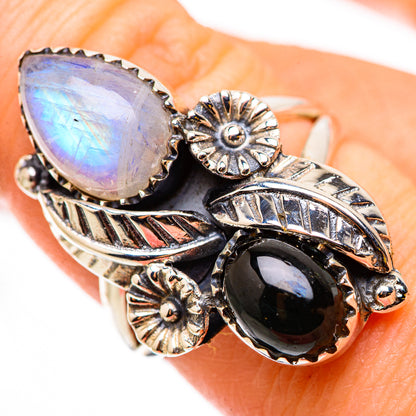 Rainbow Moonstone Rings handcrafted by Ana Silver Co - RING130878