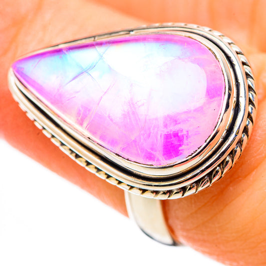 Pink Moonstone Rings handcrafted by Ana Silver Co - RING130884