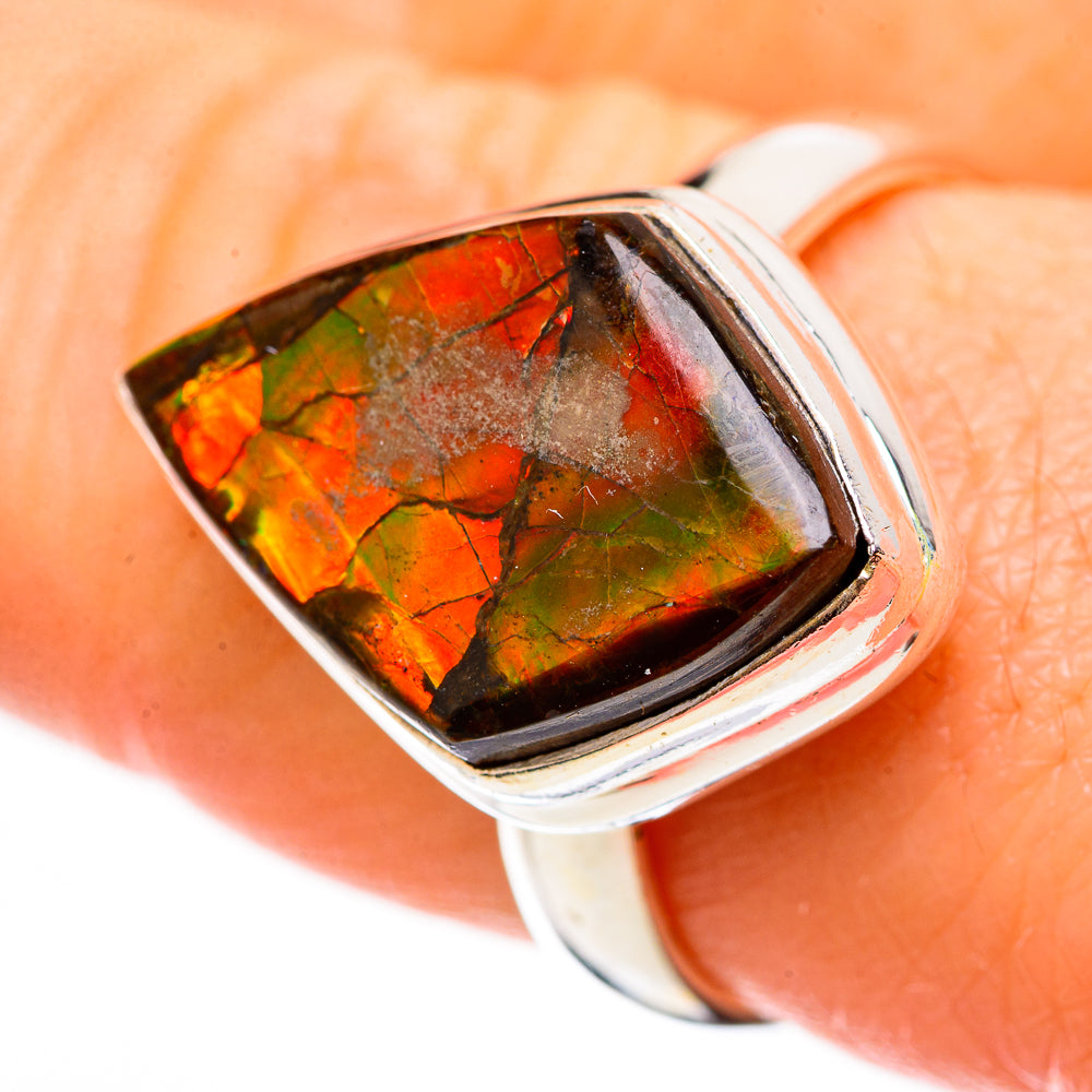 Ammolite Rings handcrafted by Ana Silver Co - RING130886