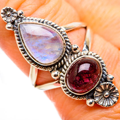 Rainbow Moonstone Rings handcrafted by Ana Silver Co - RING130907