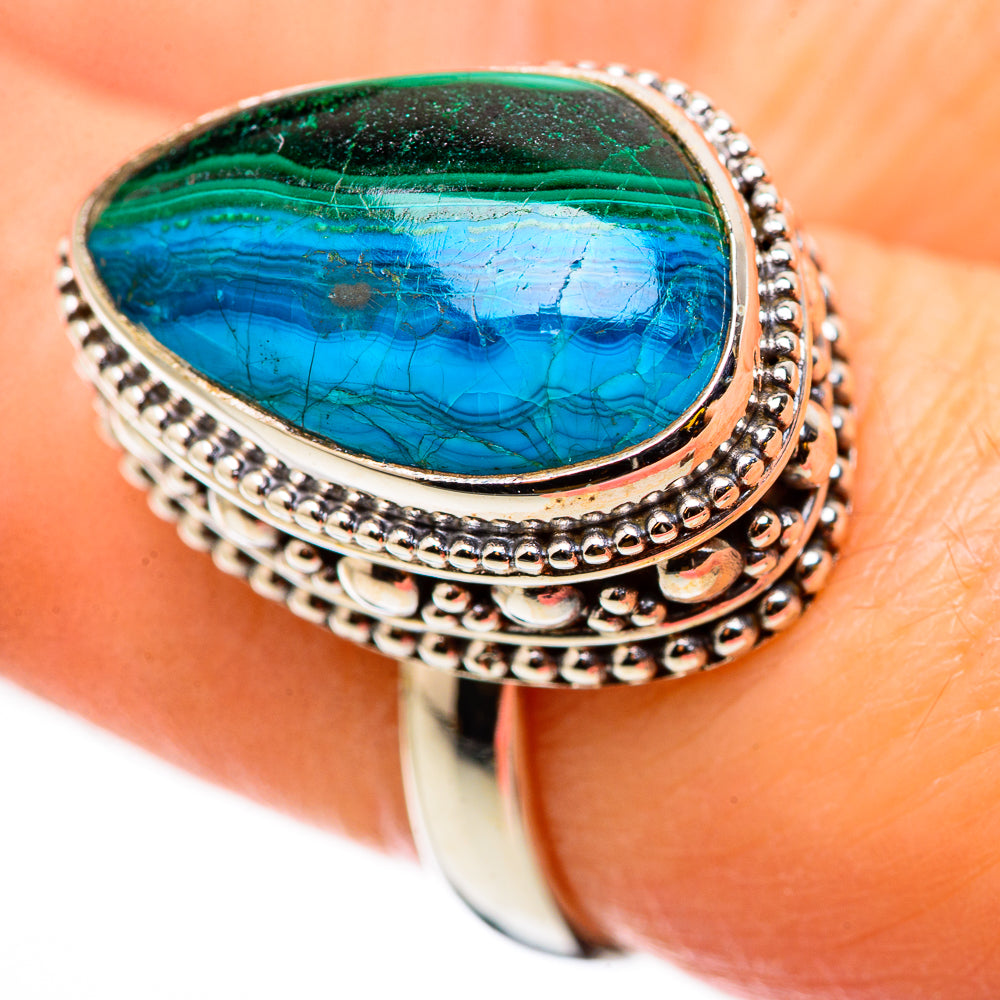 Malachite In Chrysocolla Rings handcrafted by Ana Silver Co - RING130915