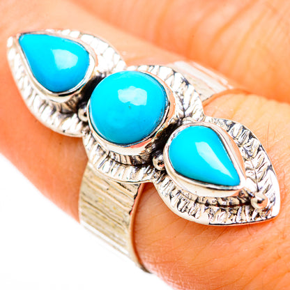 Sleeping Beauty Turquoise Rings handcrafted by Ana Silver Co - RING130922