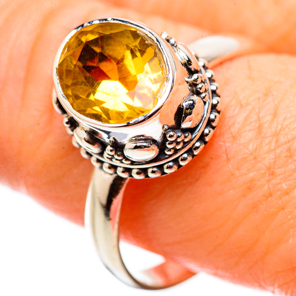 Faceted Citrine Rings handcrafted by Ana Silver Co - RING130928