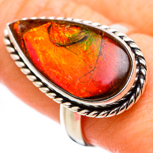Ammolite Rings handcrafted by Ana Silver Co - RING130932