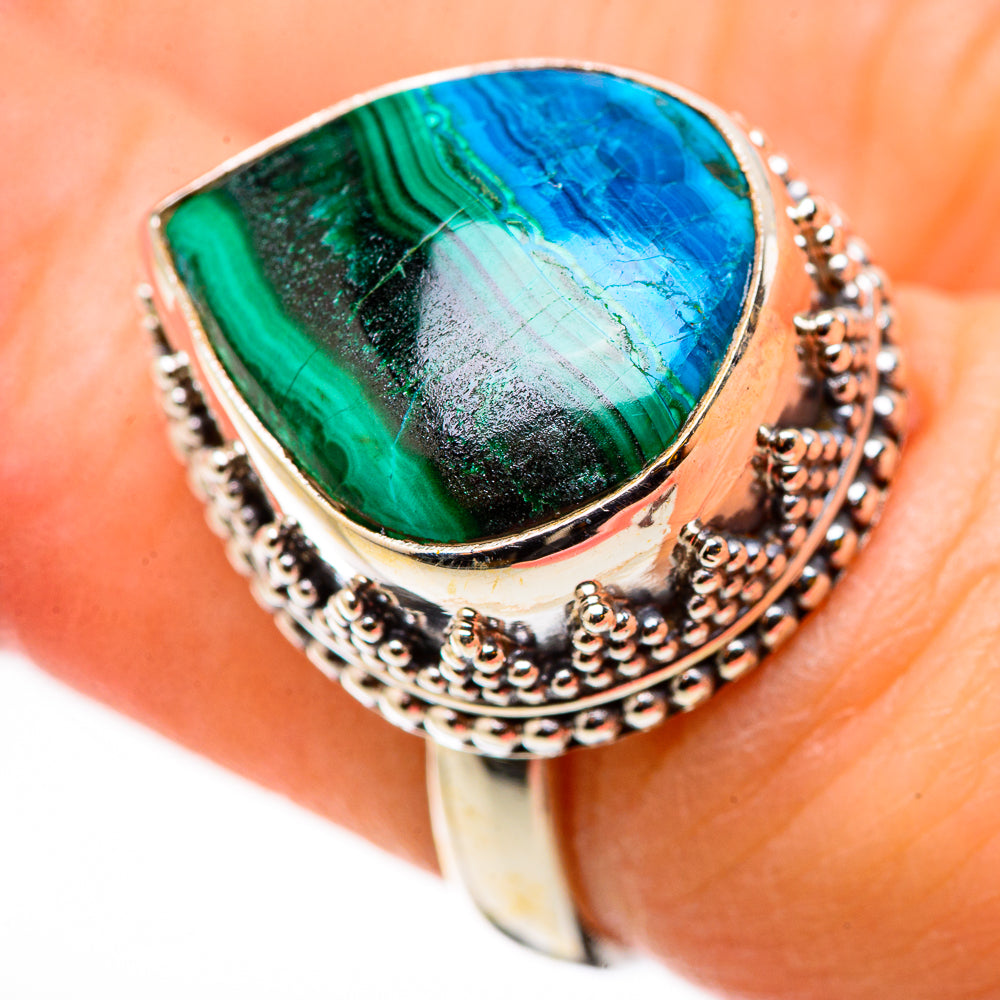 Malachite In Chrysocolla Rings handcrafted by Ana Silver Co - RING130935