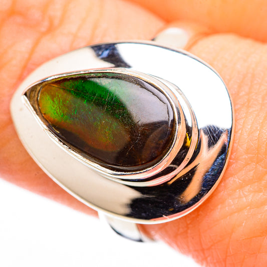 Ammolite Rings handcrafted by Ana Silver Co - RING130937