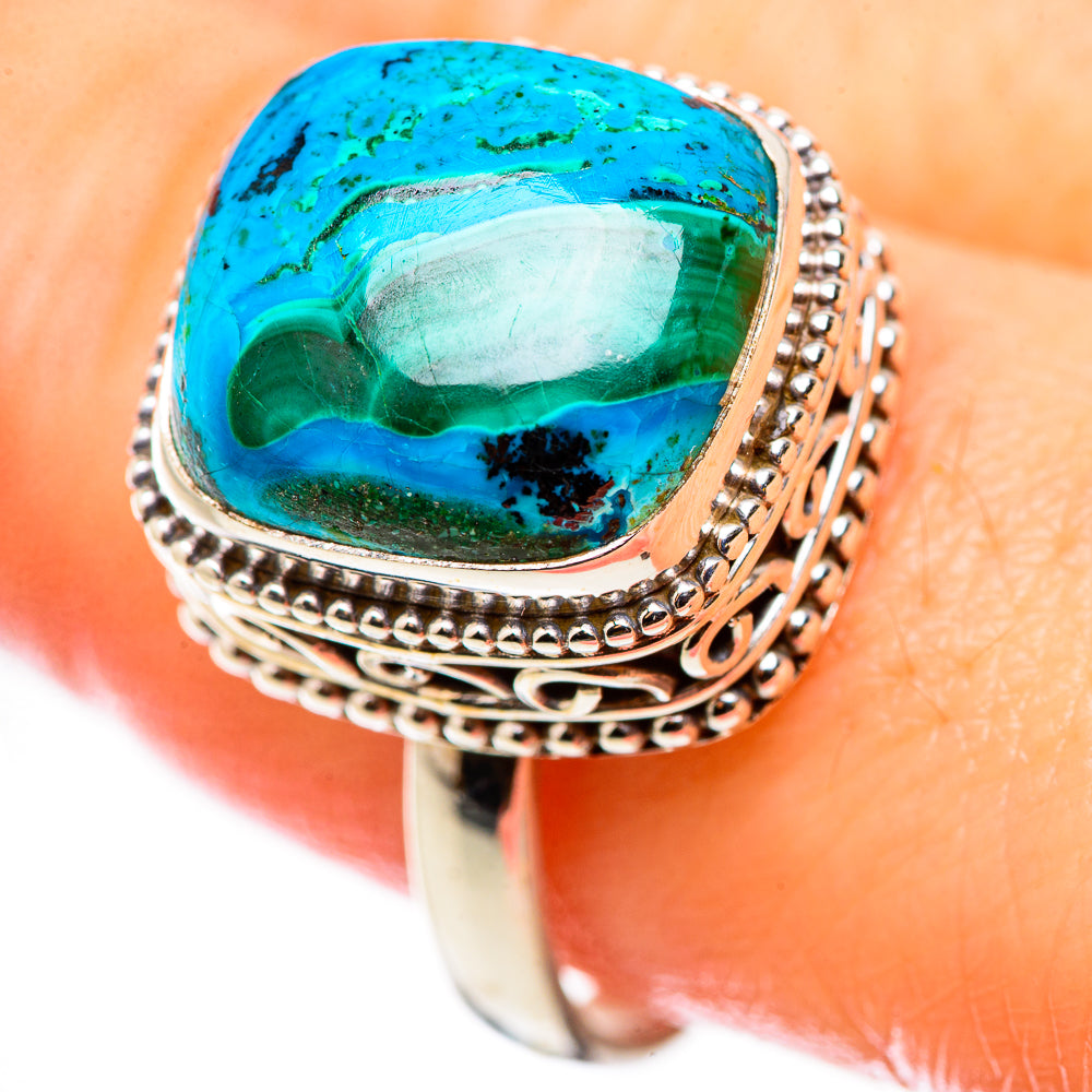 Malachite In Chrysocolla Rings handcrafted by Ana Silver Co - RING130938