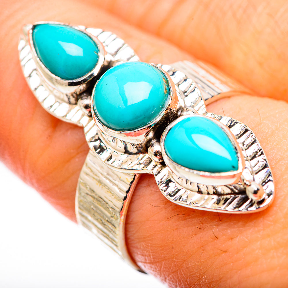 Sleeping Beauty Turquoise Rings handcrafted by Ana Silver Co - RING130939