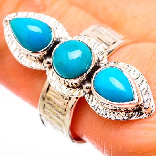Sleeping Beauty Turquoise Rings handcrafted by Ana Silver Co - RING130944
