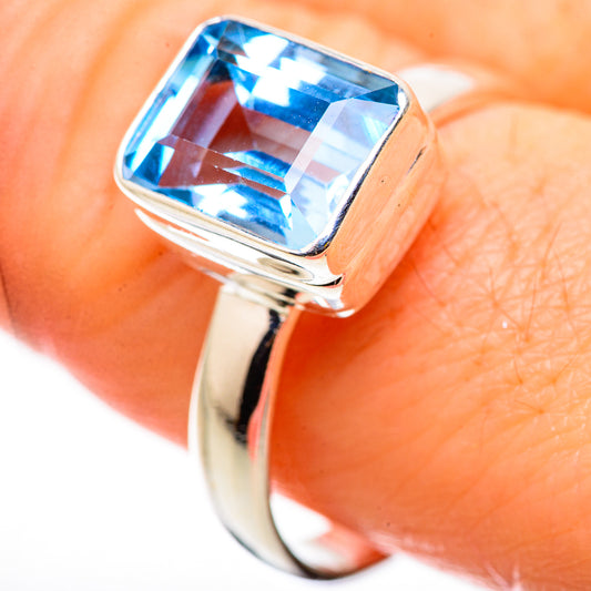 Blue Topaz Rings handcrafted by Ana Silver Co - RING130946