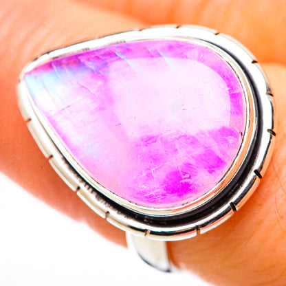 Pink Moonstone Rings handcrafted by Ana Silver Co - RING130953