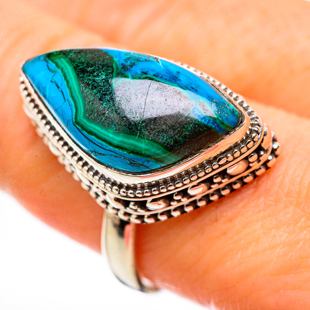 Malachite In Chrysocolla Rings handcrafted by Ana Silver Co - RING130957