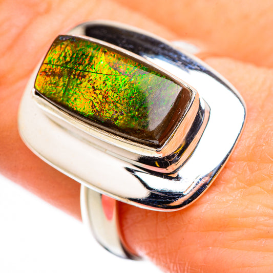 Ammolite Rings handcrafted by Ana Silver Co - RING130959