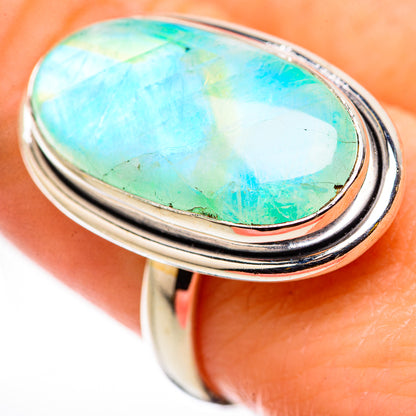 Green Moonstone Rings handcrafted by Ana Silver Co - RING130970