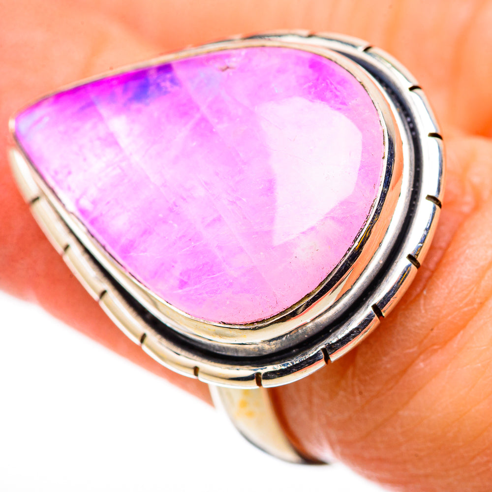 Pink Moonstone Rings handcrafted by Ana Silver Co - RING130989