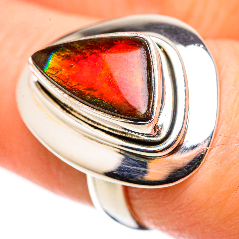 Ammolite Rings handcrafted by Ana Silver Co - RING130990