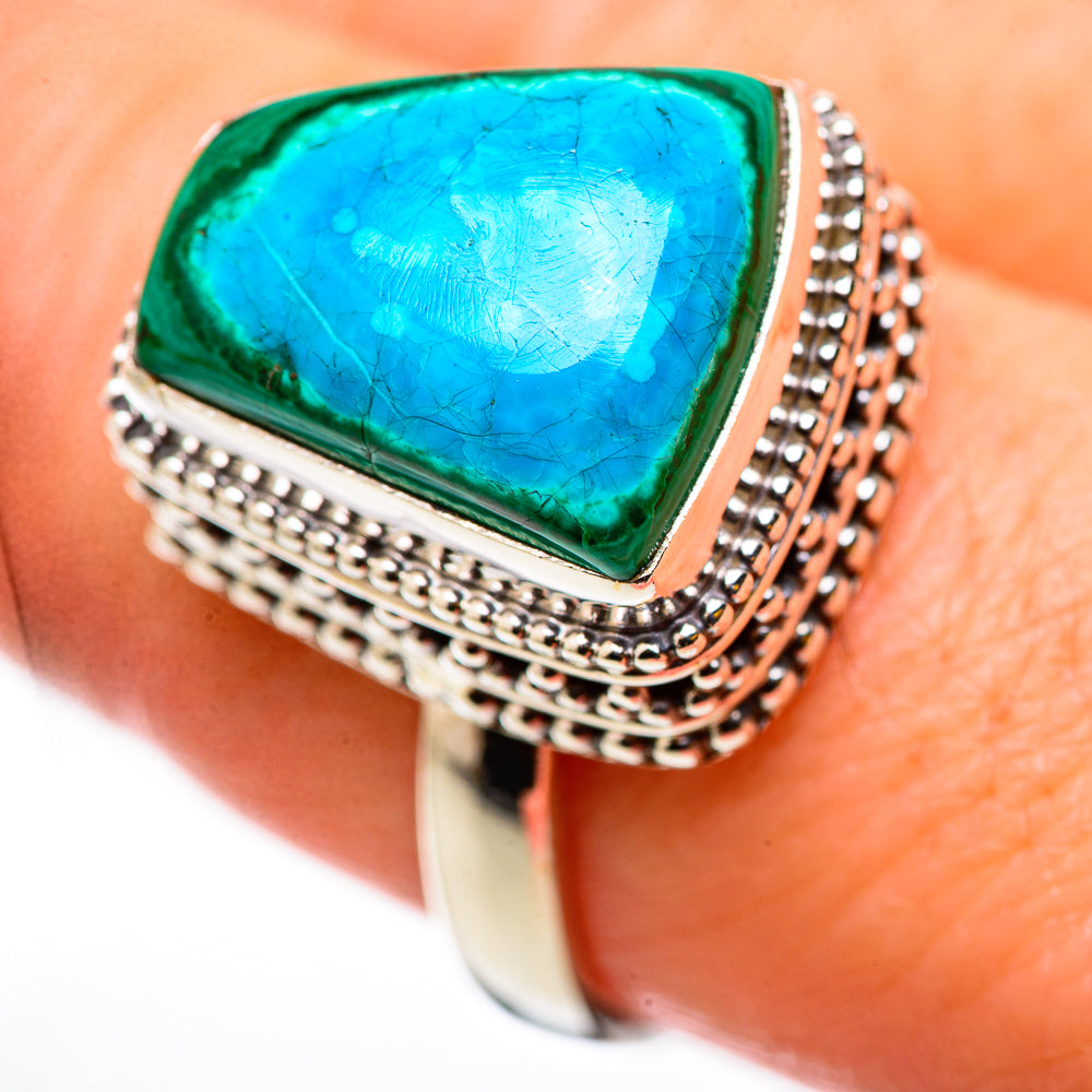 Malachite In Chrysocolla Rings handcrafted by Ana Silver Co - RING130993