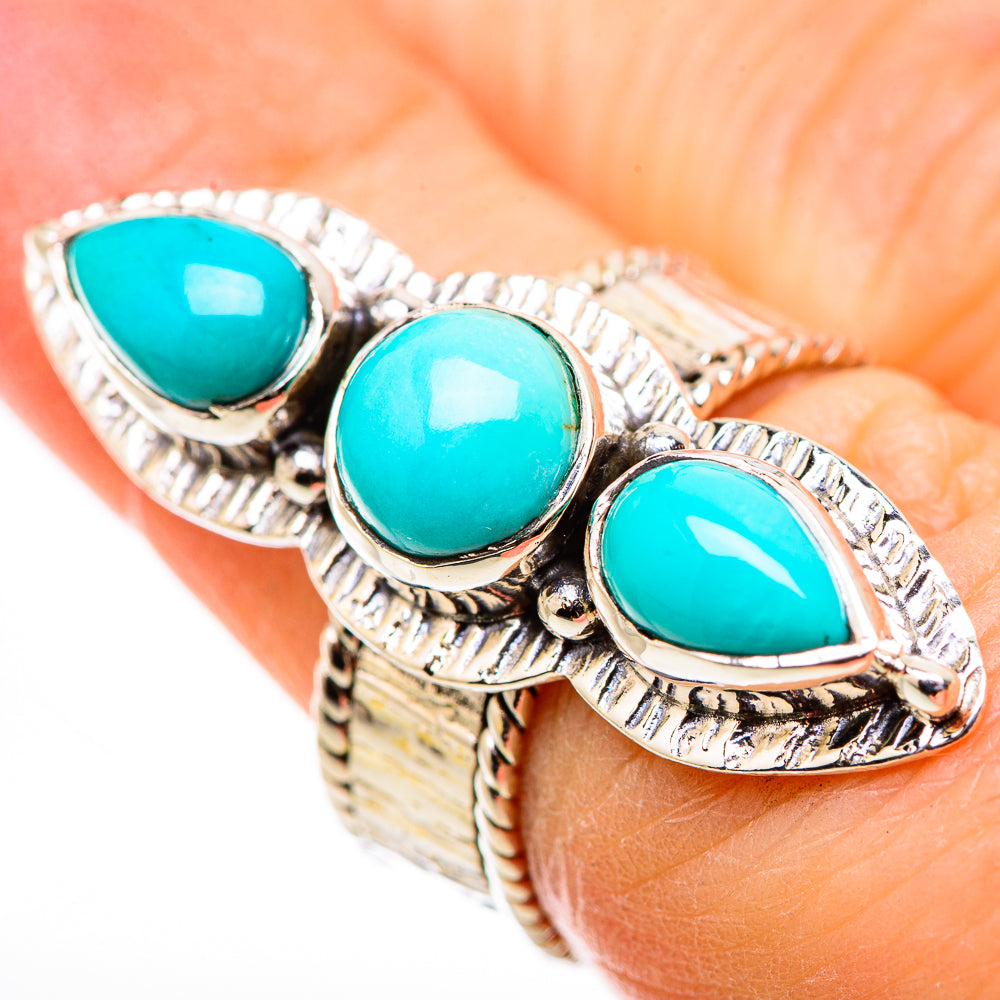 Sleeping Beauty Turquoise Rings handcrafted by Ana Silver Co - RING130994