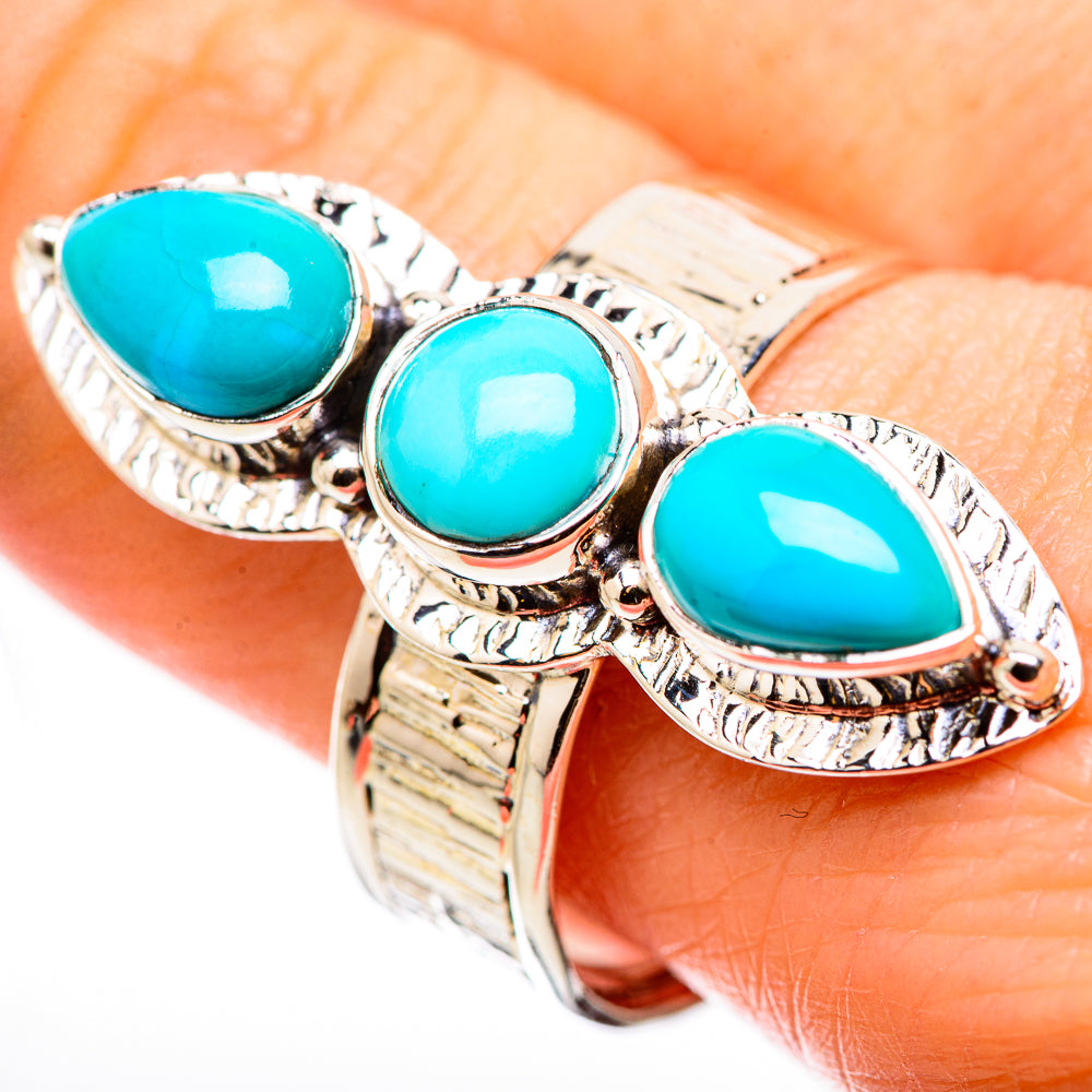 Sleeping Beauty Turquoise Rings handcrafted by Ana Silver Co - RING131008