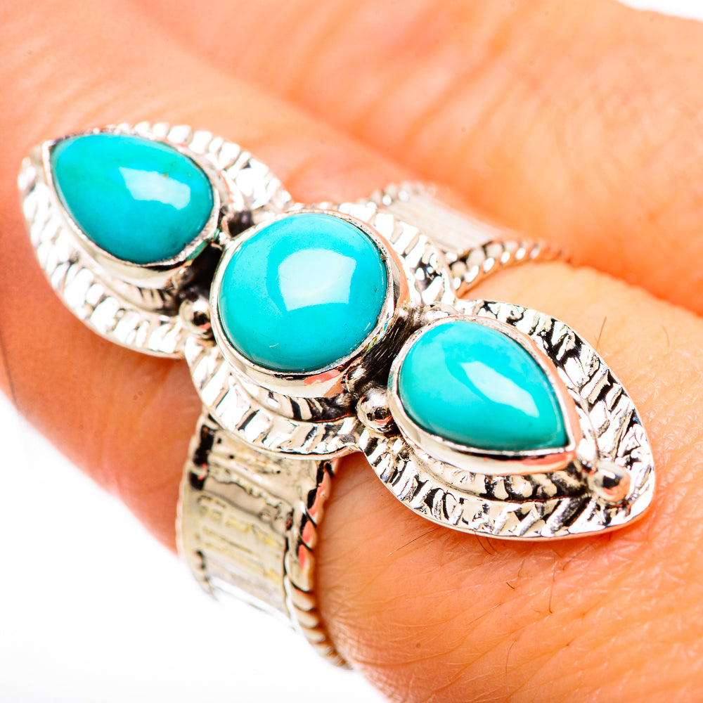Sleeping Beauty Turquoise Rings handcrafted by Ana Silver Co - RING131010