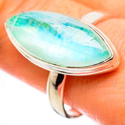 Green Moonstone Rings handcrafted by Ana Silver Co - RING131013