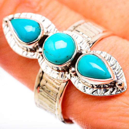 Sleeping Beauty Turquoise Rings handcrafted by Ana Silver Co - RING131021