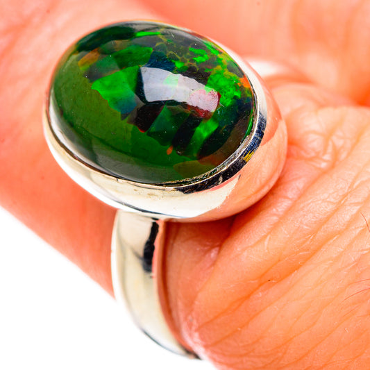 Black Opal Rings handcrafted by Ana Silver Co - RING131028