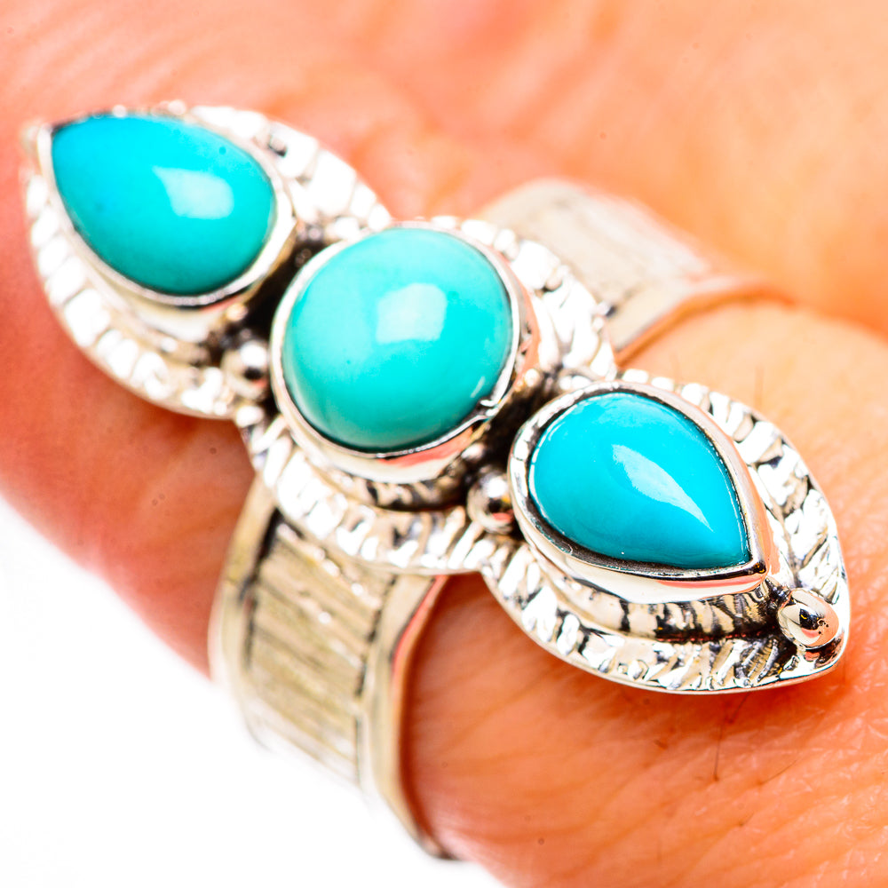 Sleeping Beauty Turquoise Rings handcrafted by Ana Silver Co - RING131034