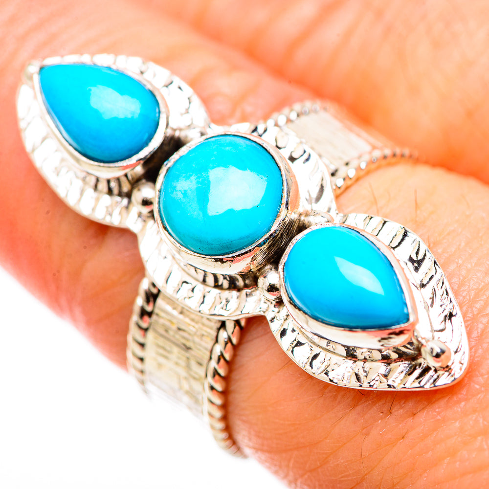 Sleeping Beauty Turquoise Rings handcrafted by Ana Silver Co - RING131036