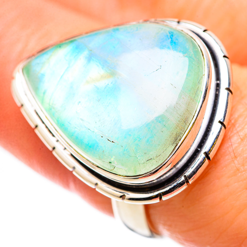 Green Moonstone Rings handcrafted by Ana Silver Co - RING131037