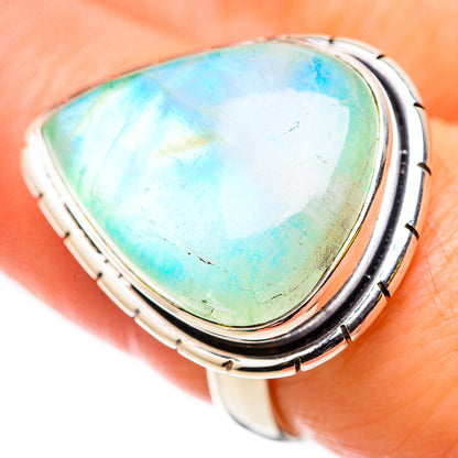 Green Moonstone Rings handcrafted by Ana Silver Co - RING131037