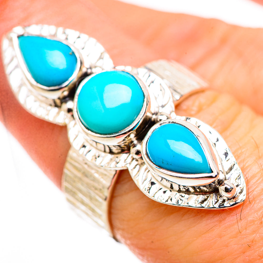 Sleeping Beauty Turquoise Rings handcrafted by Ana Silver Co - RING131042