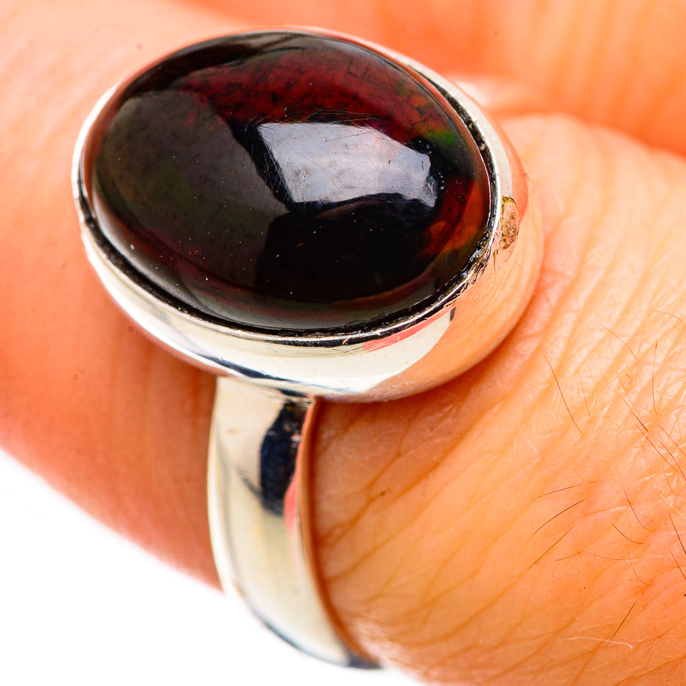 Black Opal Rings handcrafted by Ana Silver Co - RING131052