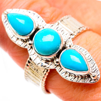 Sleeping Beauty Turquoise Rings handcrafted by Ana Silver Co - RING131054