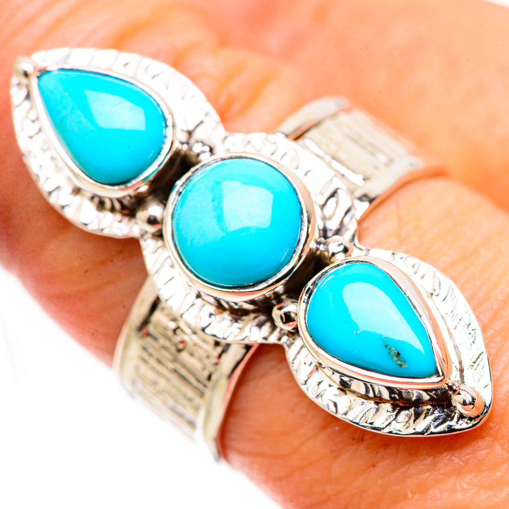 Sleeping Beauty Turquoise Rings handcrafted by Ana Silver Co - RING131056
