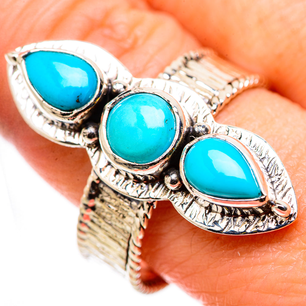 Sleeping Beauty Turquoise Rings handcrafted by Ana Silver Co - RING131058